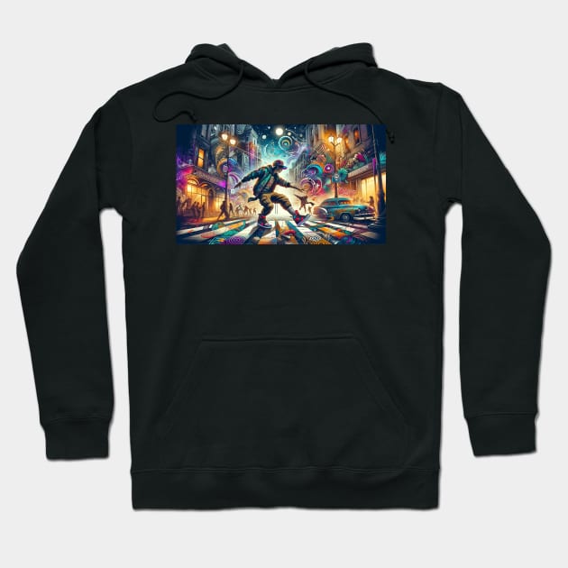 Rhythmic Rebellion: A Street Dance of Colors and Dreams Hoodie by heartyARTworks